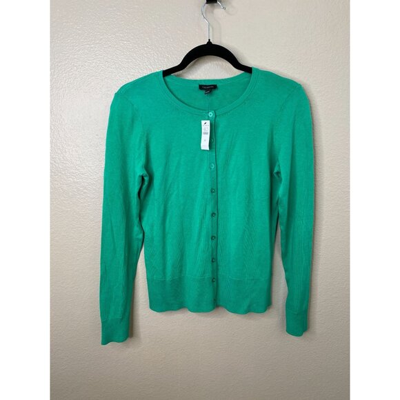 Talbots Womens Button-Front Knit Cardigan XS Green Cotton Blend Sweater NEW - Picture 2 of 7